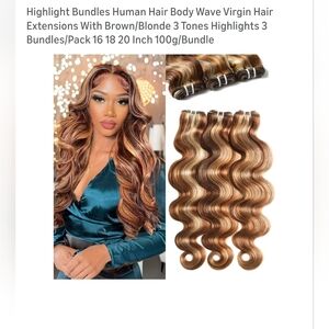 Highlight Bundles Human Hair Body Wave Virgin Hair Extensions-3 Bundles